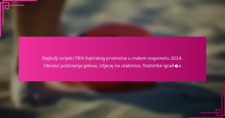 Najbolji strijelci FIFA Svjetskog prvenstva u malom nogometu 2024: Obrasci postizanja golova, Utjecaj na utakmice, Statistike igrača
